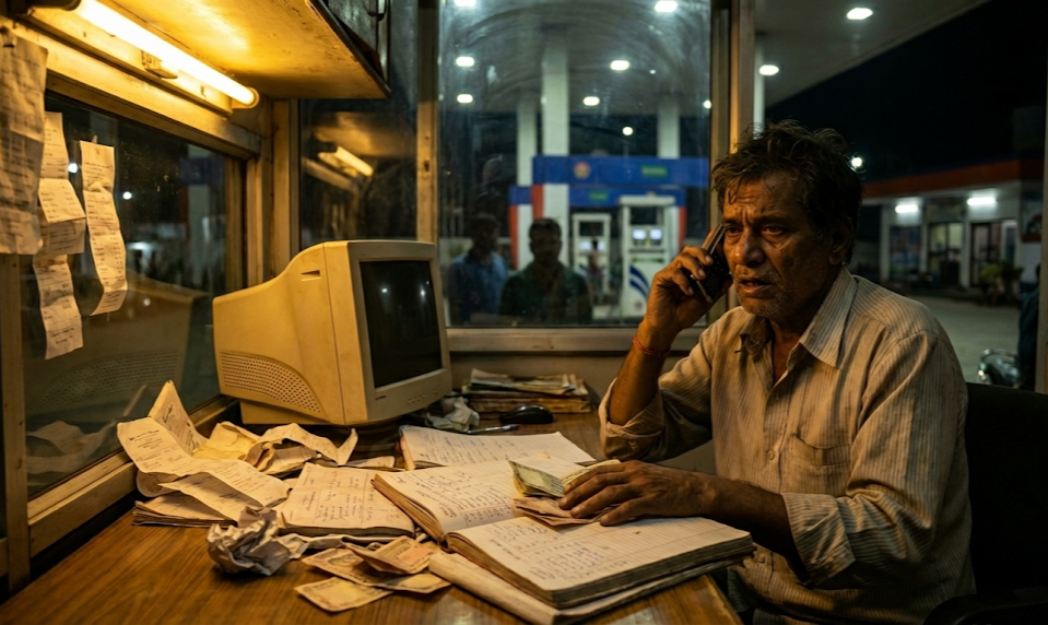 Stressed Petrol Pump Owner